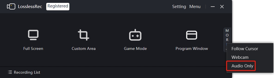 Choose Audio-only mode