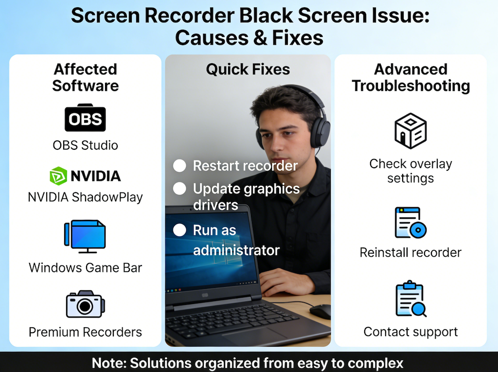 How to Fix Black Screen When Recording